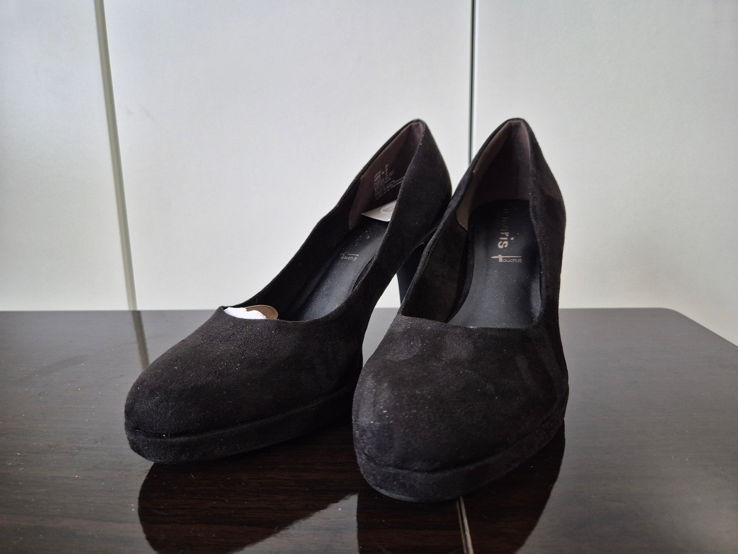 Tamaris Pumps mit bezogenem Trichterabsatz schwarz Gr. 41