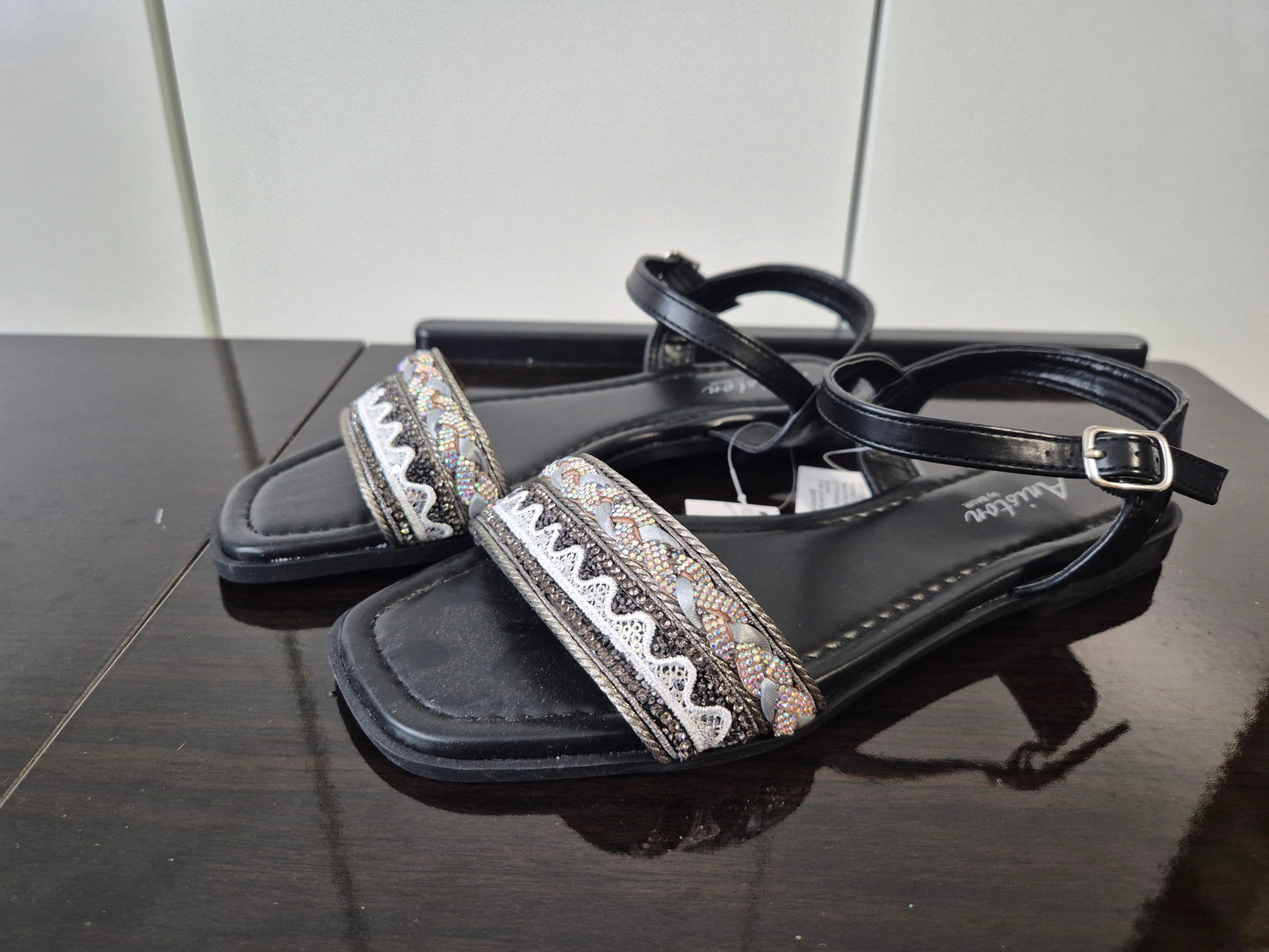 ANISTON SHOES Riemchen Sandale schwarz Gr. 38
