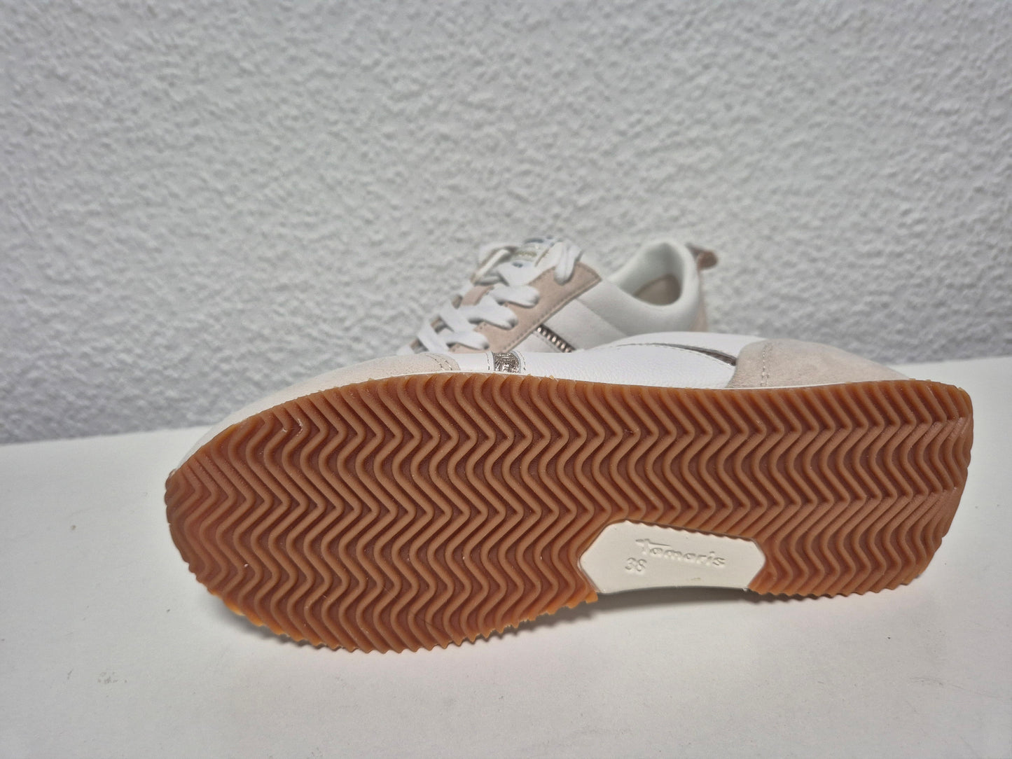 TAMARIS Sneaker, weiß-beige, Gr. 38