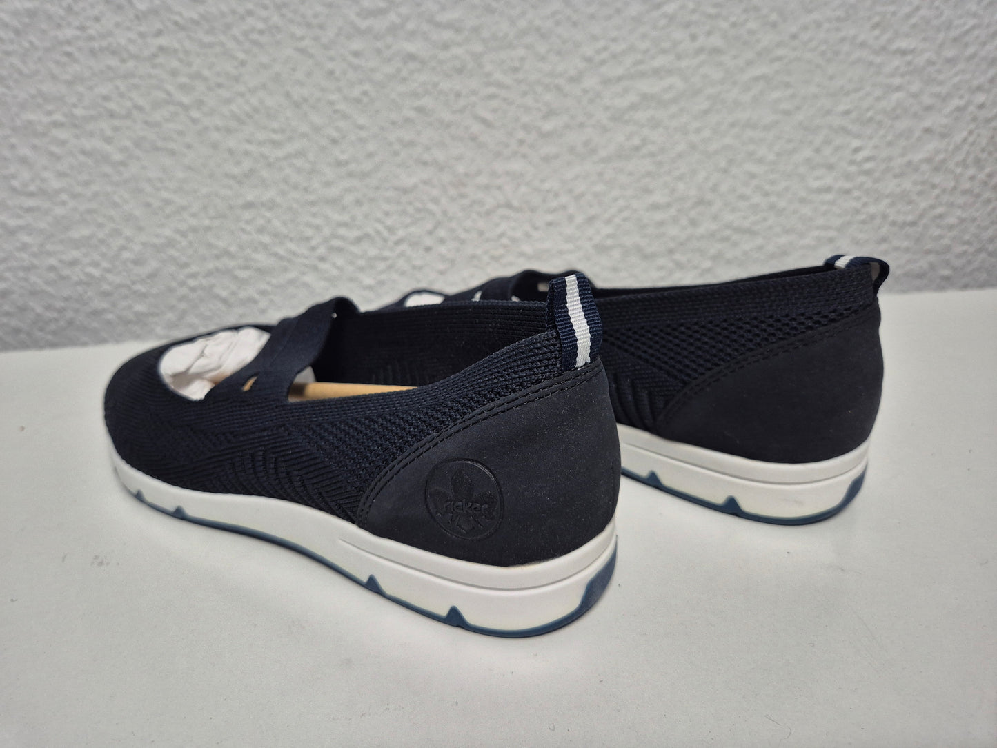 RIEKER Riemchenballerina, Halbschuh, Slip-on Sneaker, navy, Gr. 37