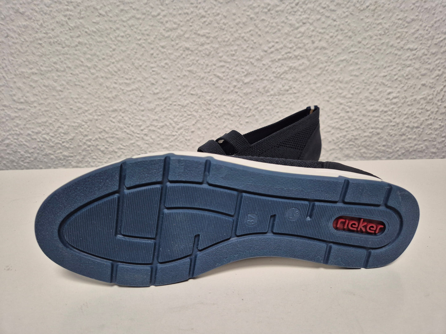 RIEKER Riemchenballerina, Halbschuh, Slip-on Sneaker, navy, Gr. 37