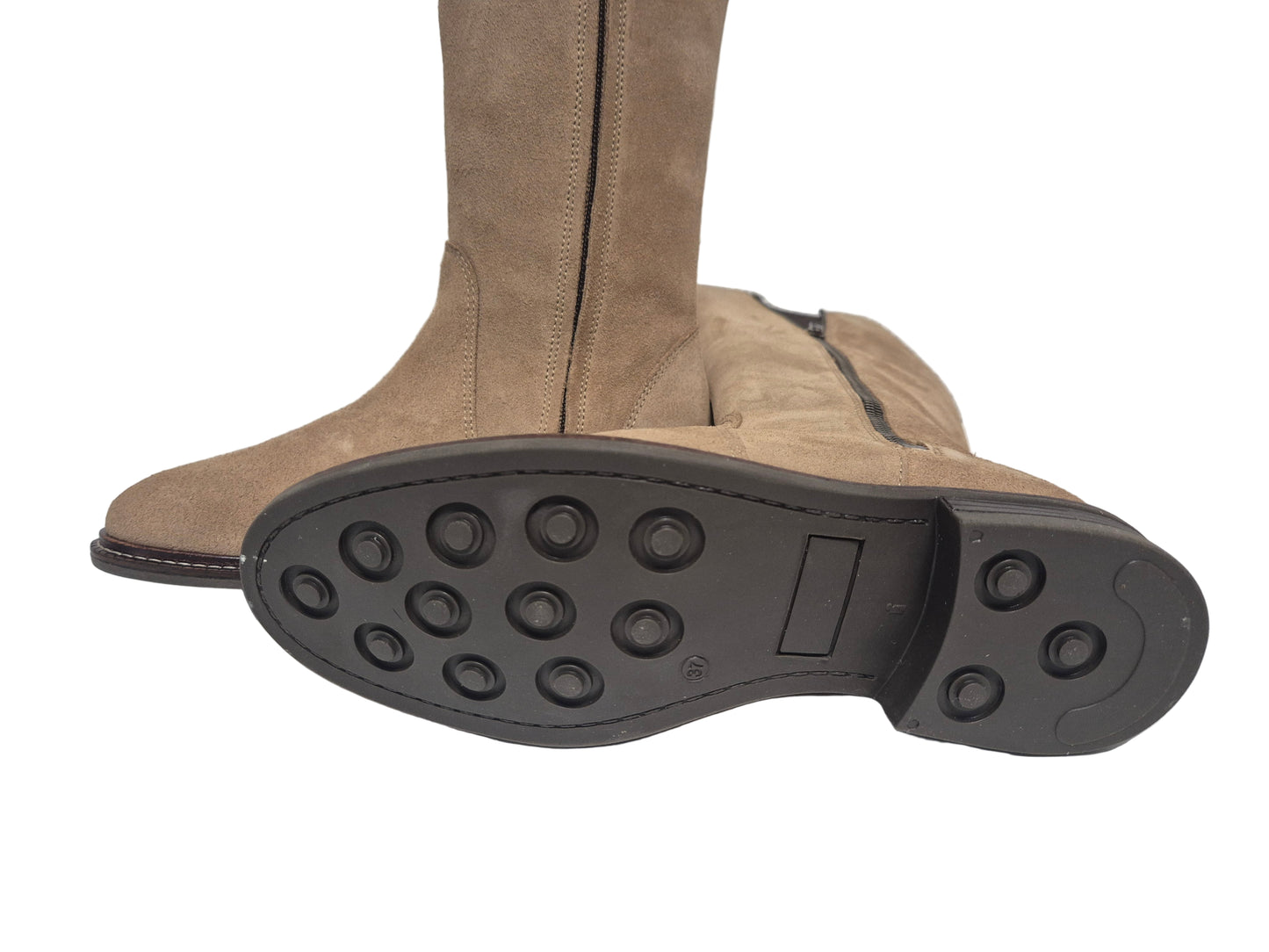Heine Wadenhohe Stiefel aus Leder, sand, Gr. 37