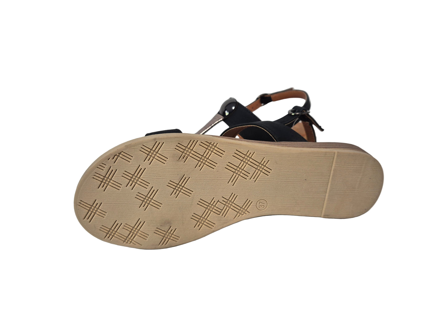 Heine Sandale Keilabsatz, schwarz, Gr. 37