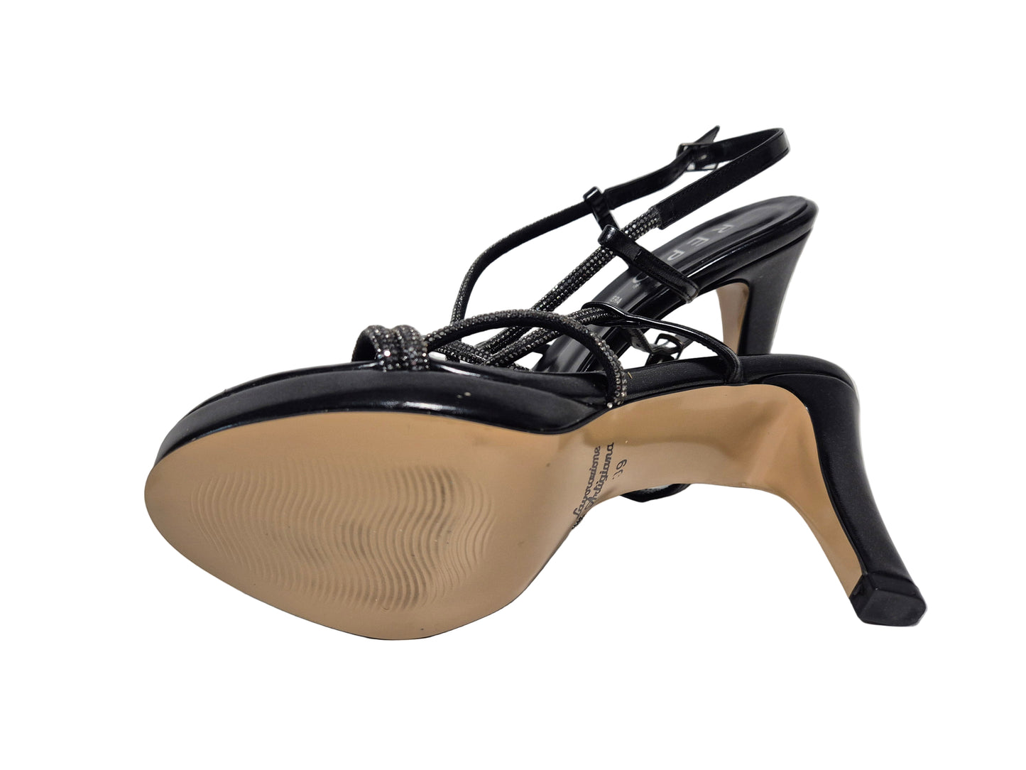 Repo Italy Leder Sandale Pumps Glitzer, schwarz, Gr. 39