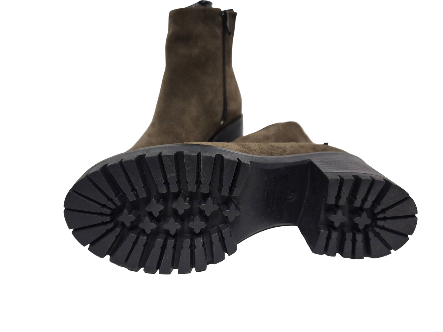 Buffalo Malia Stiefelette in Kuhleder, khaki, Gr. 36