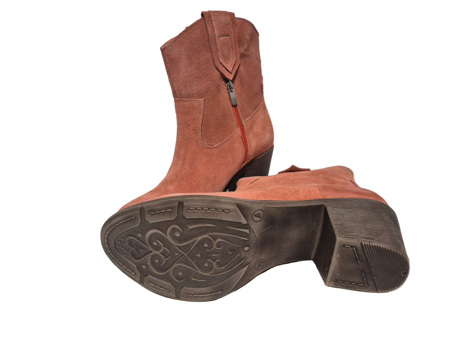 Andrea Conti Stiefeletten aus Leder, orange, Gr. 39