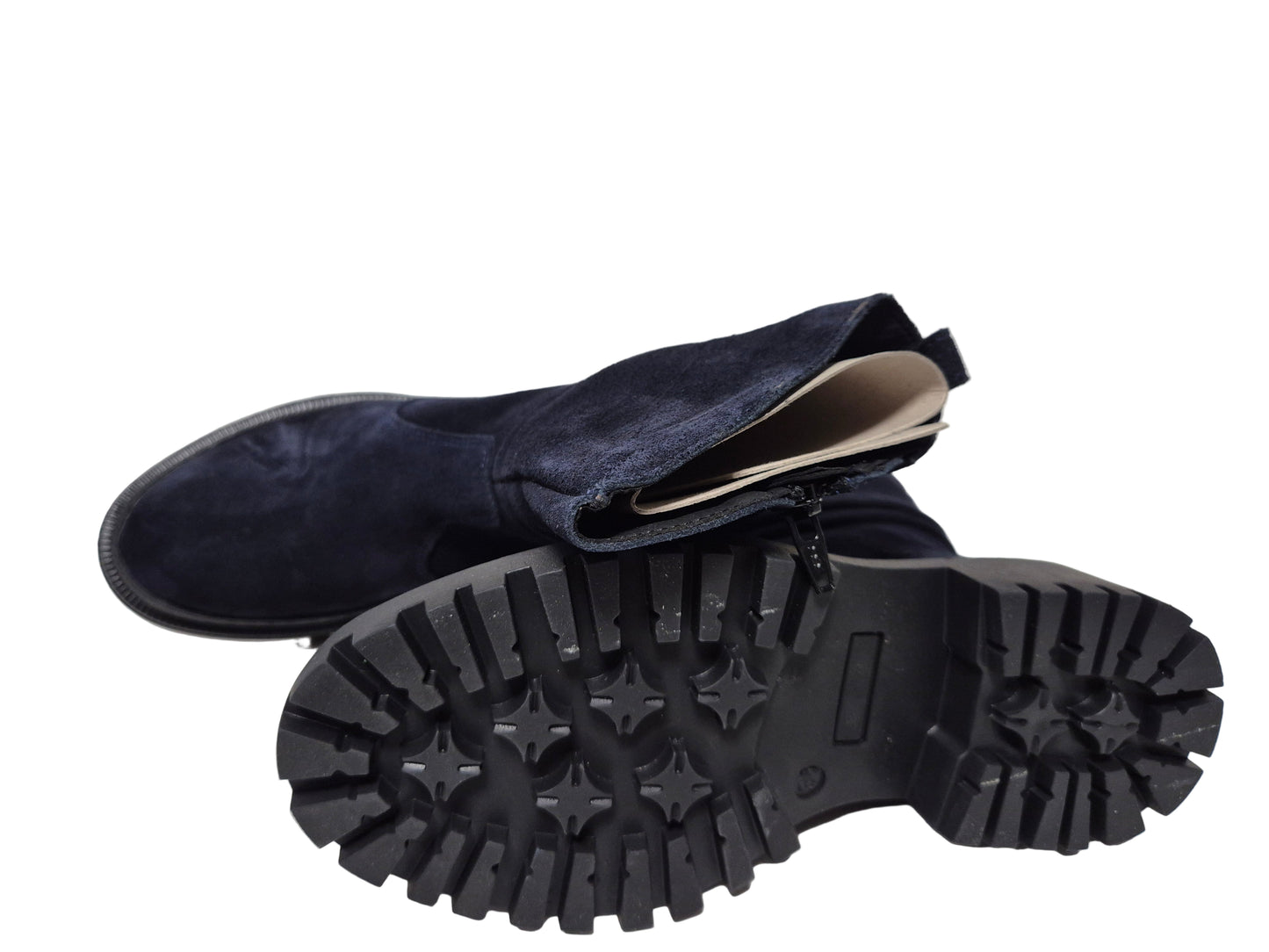 Heine Stiefel Veloursleder Reißverschluss, blau, Gr. 36