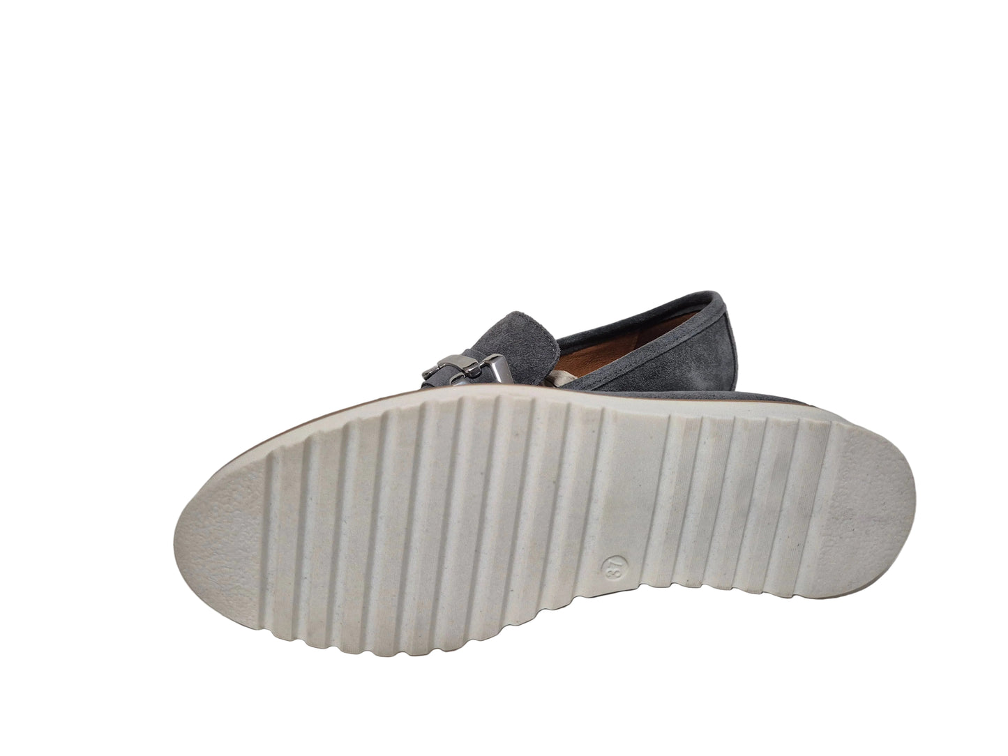 Heine Halbschuhe Schlupfschuhe Slipper, grau, Gr. 37
