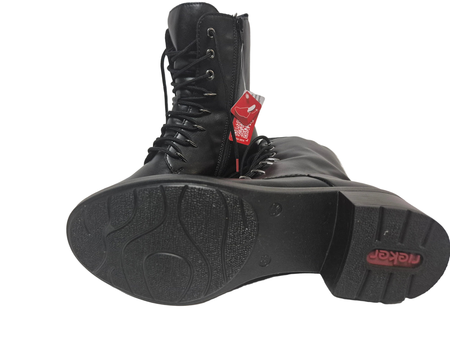 Rieker Schnürstiefelette Schnürboots, schwarz, Gr. 38