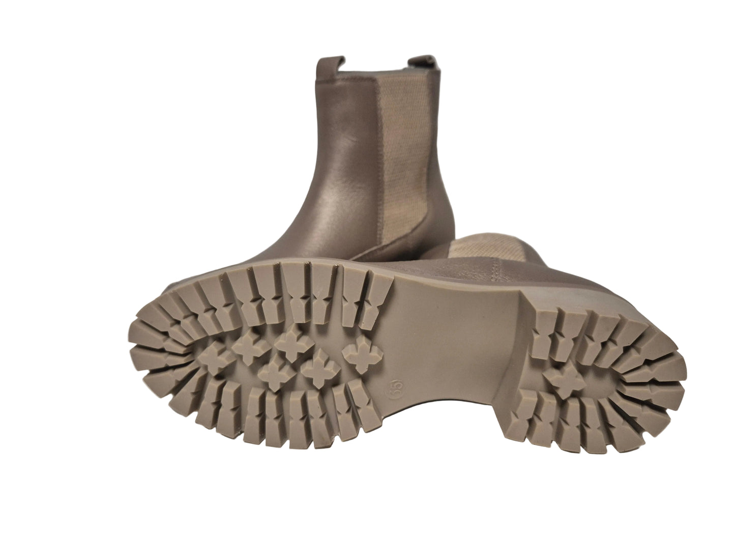 Heine Ankleboots Stiefeletten aus Leder, taupe, Gr. 35