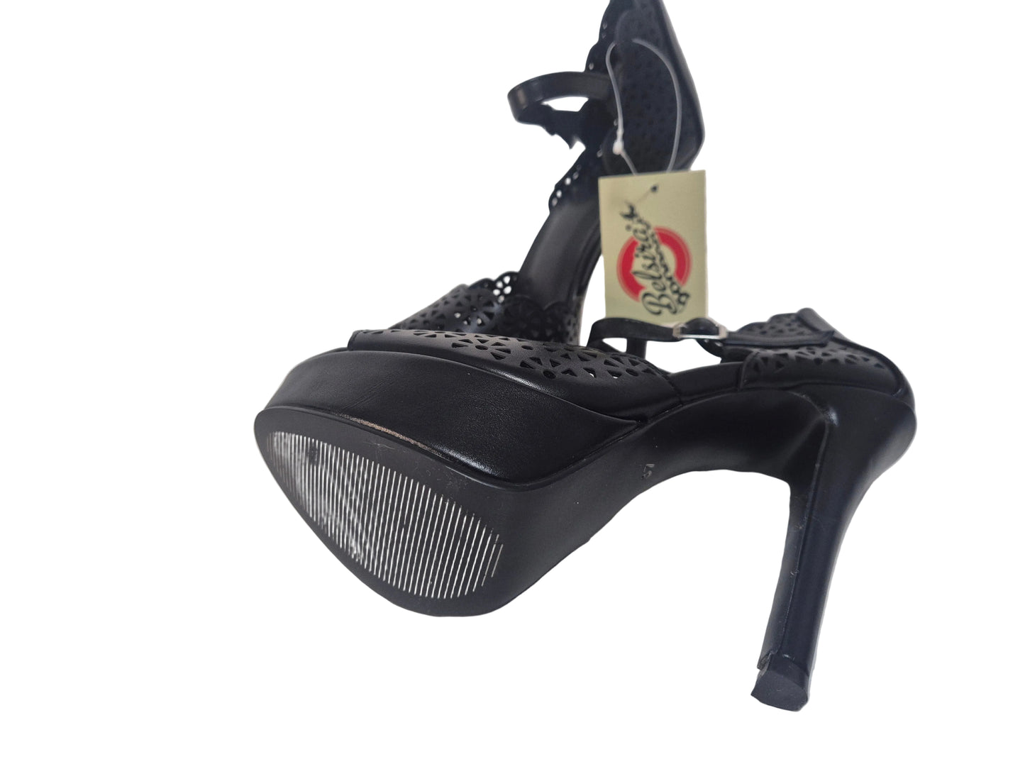 NEU! Belsira High-Heel Pumps mit Riemchen, schwarz, Gr. 37