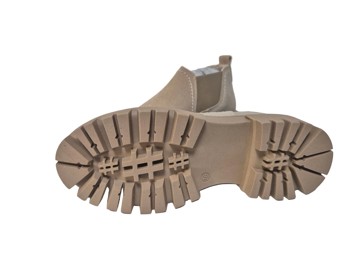 Heine Kurzstiefelette Schuhe Boots Veloursleder, beige, Gr. 36