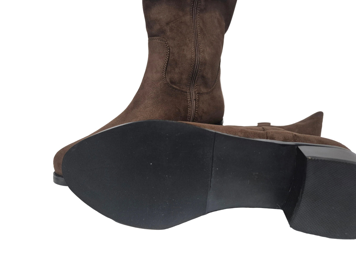 sheego Kurzstiefel Stiefeletten Cowboystiefel, braun, Gr. 41 XL
