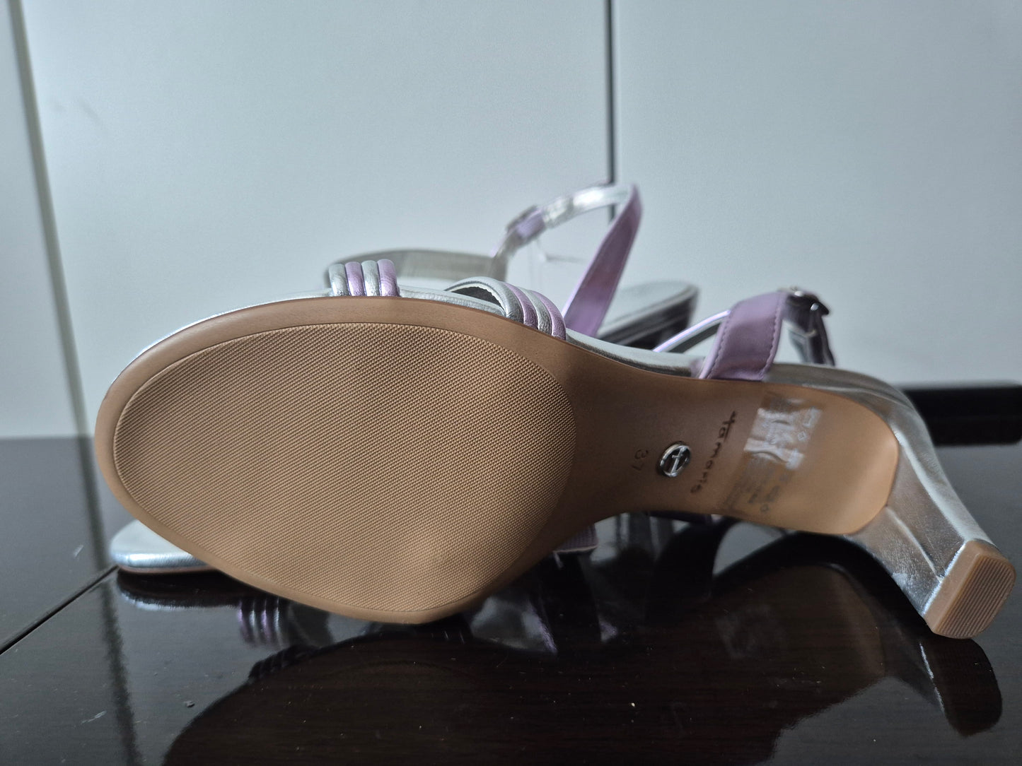 Tamaris Sandalette flieder/silber Gr. 37