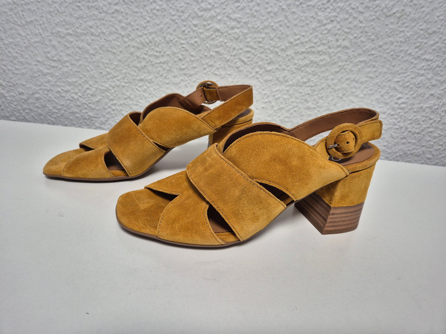 Alpe Damen Sandale, braun-gelb, Gr. 38