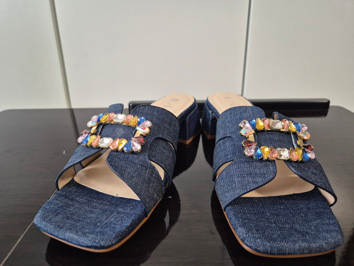 ANISTON SHOES Pantolette Sommerschuh blau Gr. 38