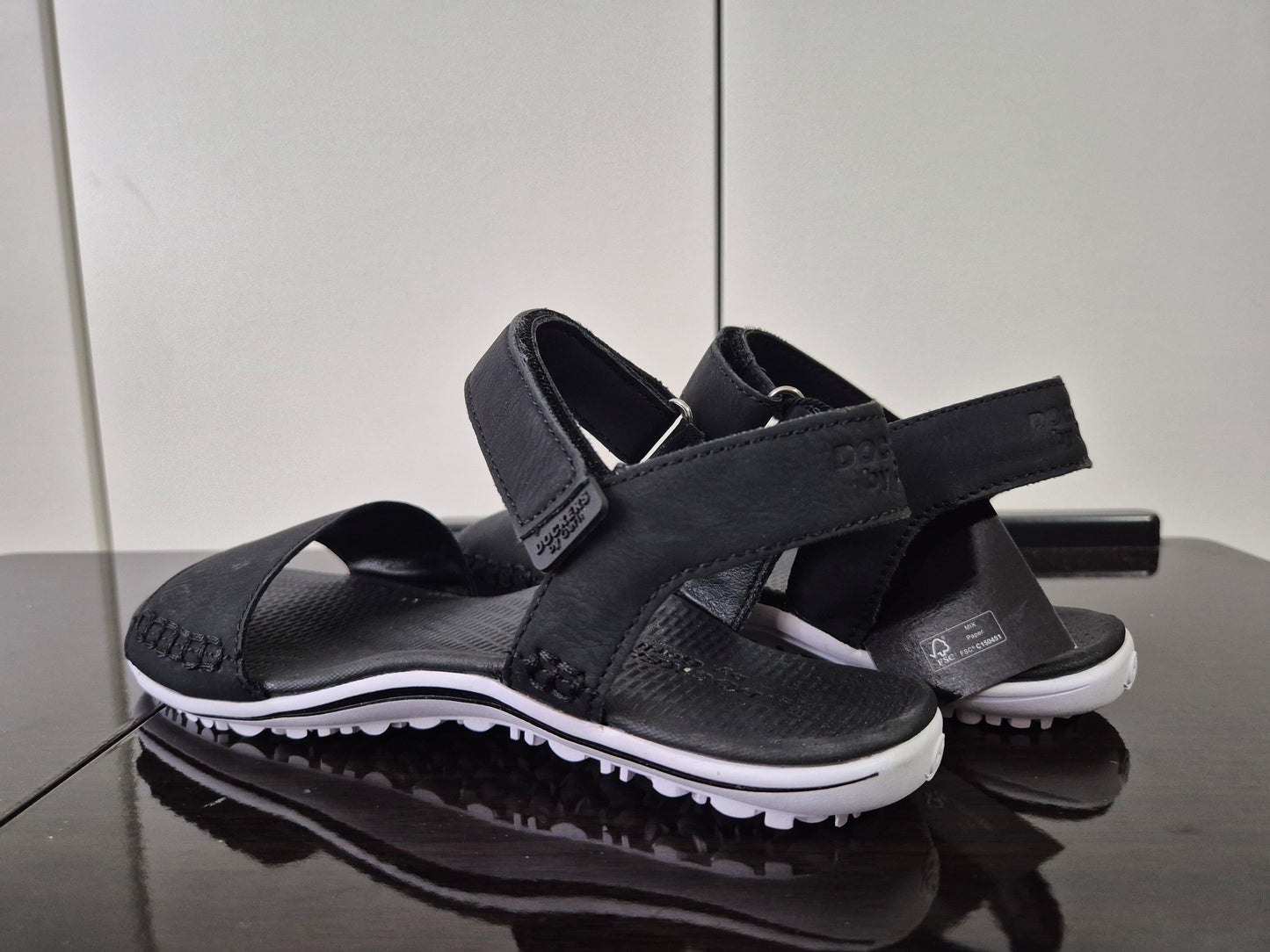 DOCKERS BY GERLI Sandale Barfußschuh, Klettschuh, Sommerschuh schwarz Gr. 37