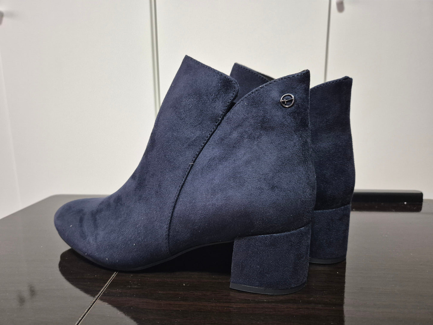 Tamaris Cika Stiefelette Ankleboots mit Blockabsatz blau Gr. 39