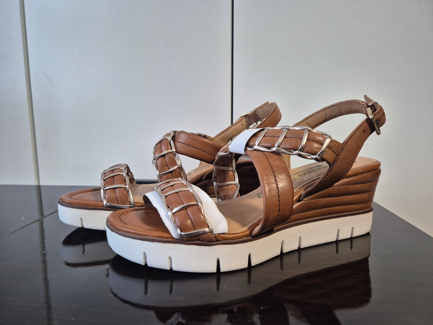 Marco Tozzi Sandalette Keilabsatz braun