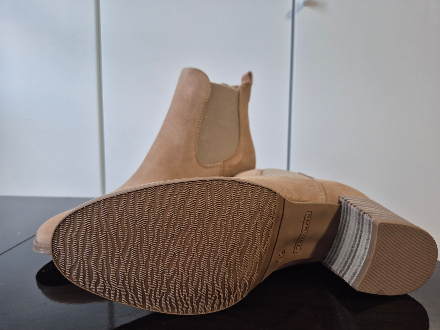TAMARIS Chelsea Boots Cowboy Stiefelette beige