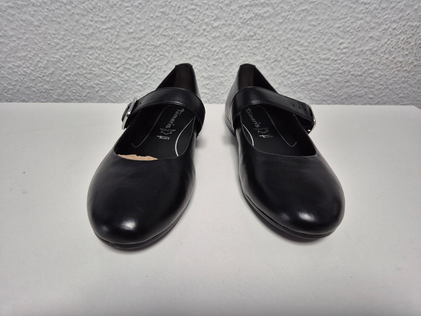 TAMARIS Ballerina, mit großer verstellbarer Schnalle schwarz Gr. 41