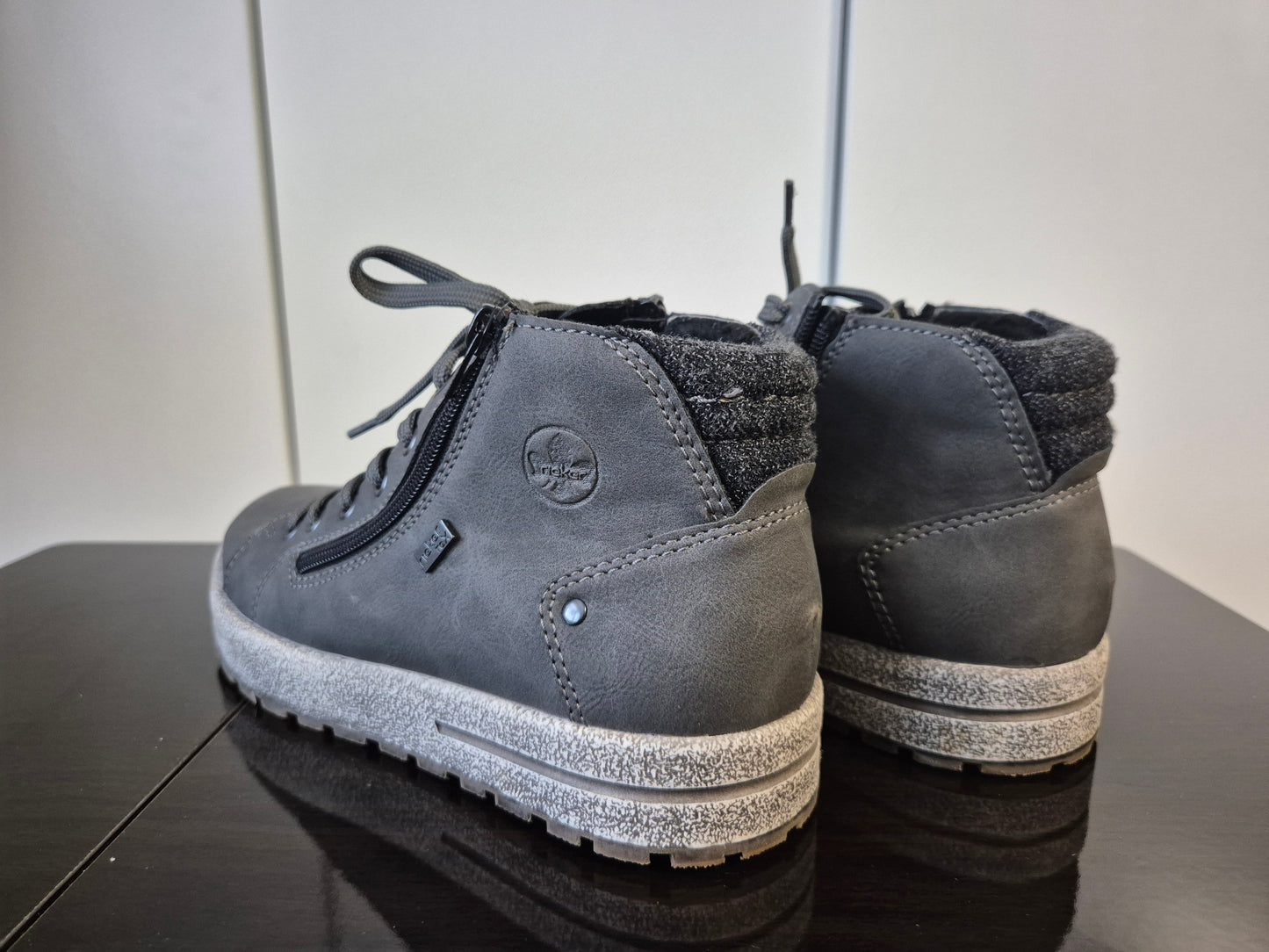 RIEKER Schnürboots mit zwei Reißverschlüsse grau Gr. 40