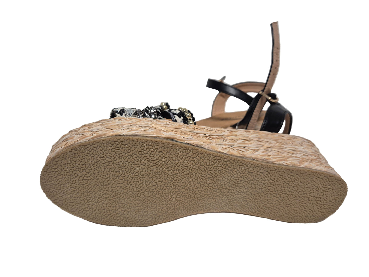 ANISTON SHOES Keilsandalette Sandale, Pailletten, schwarz, Gr. 41