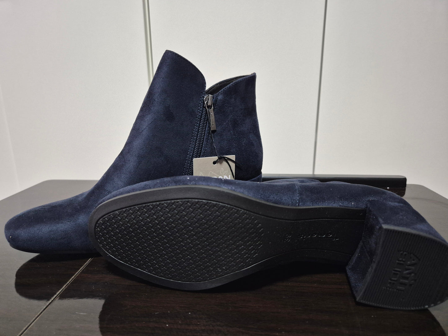 Tamaris Cika Stiefelette Ankleboots mit Blockabsatz blau Gr. 39