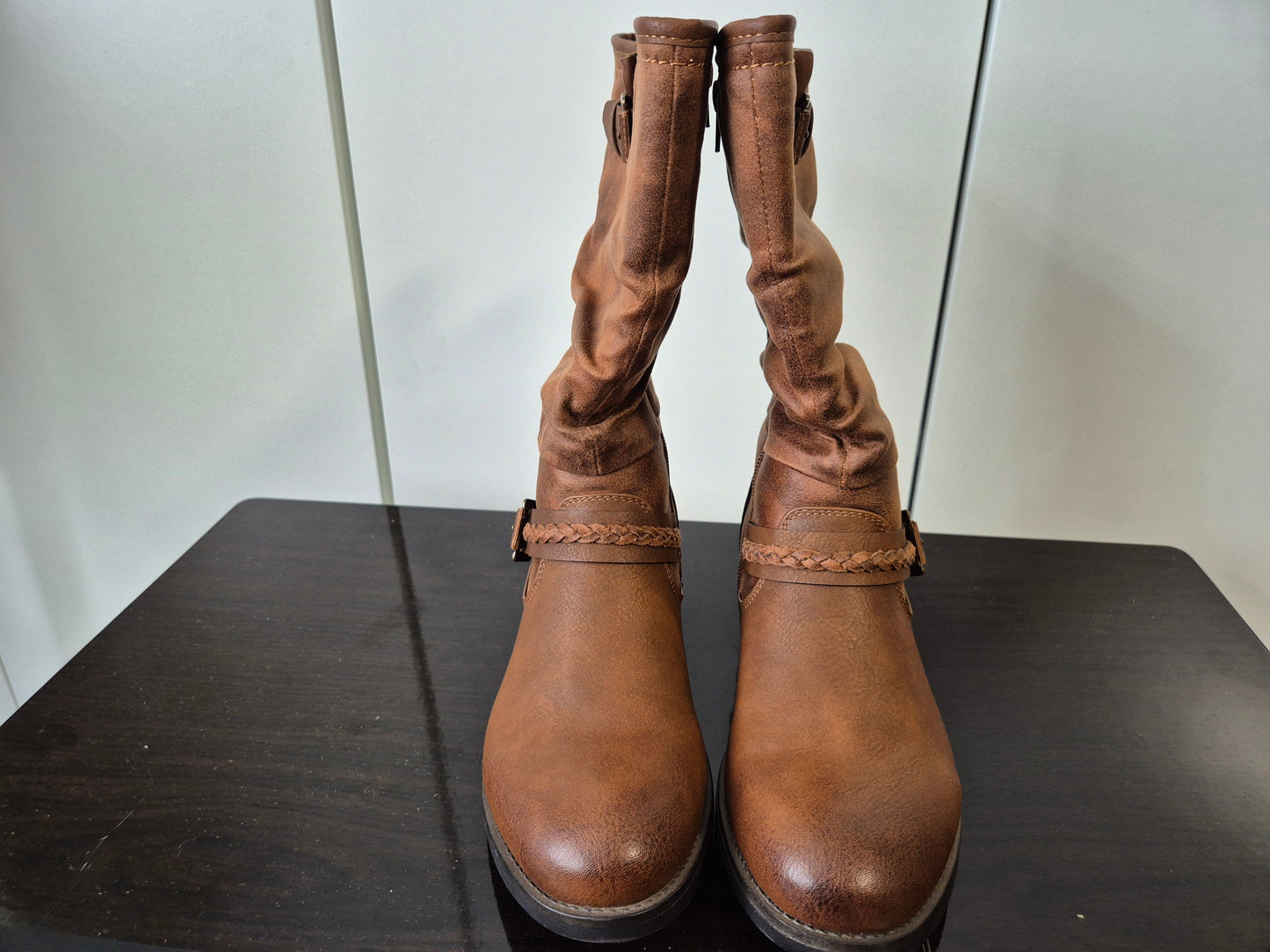 RIEKER Boots, Blockabsatz mit slouchy-Schaft braun Gr. 39