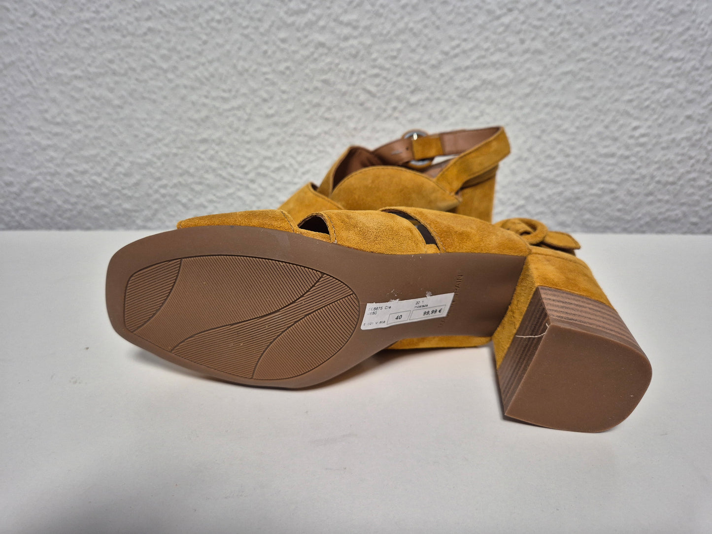 Alpe Damen Sandale, braun-gelb, Gr. 40