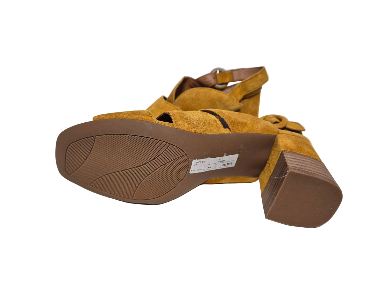 Alpe Damen Sandale, braun-gelb, Gr. 40