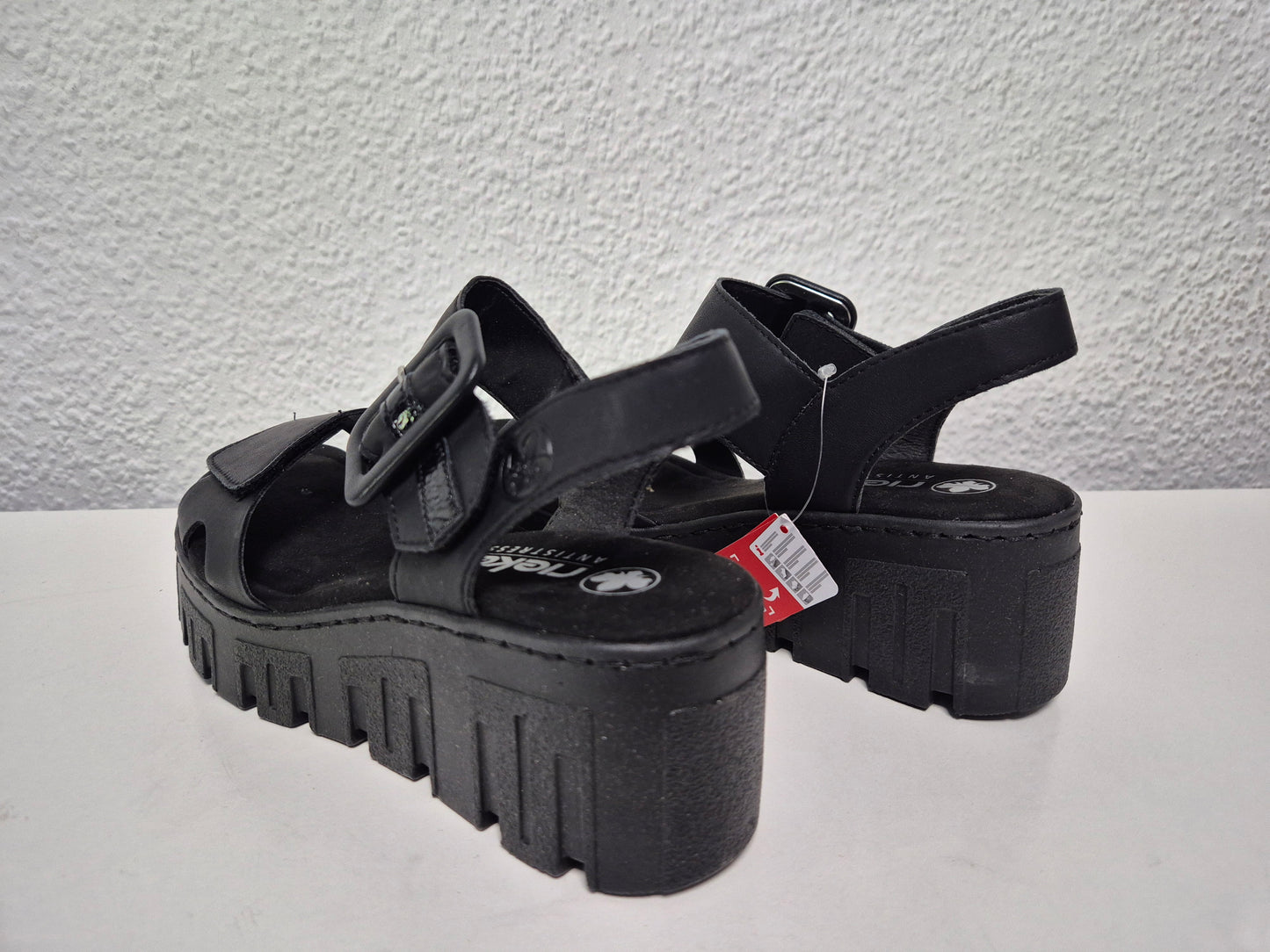 RIEKER Sandalette mit Keilabsatz, schwarz, Gr. 38