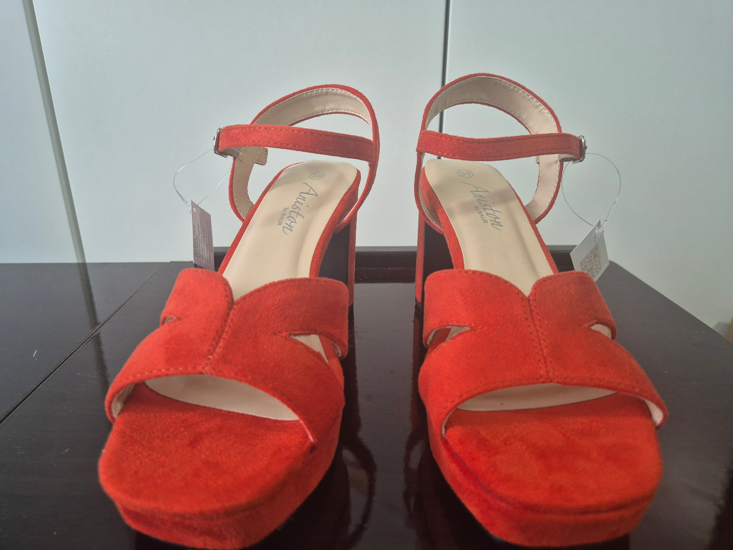 ANISTON SHOES High-Heel-Sandalette Abendsandale, Plateau rot Gr. 39