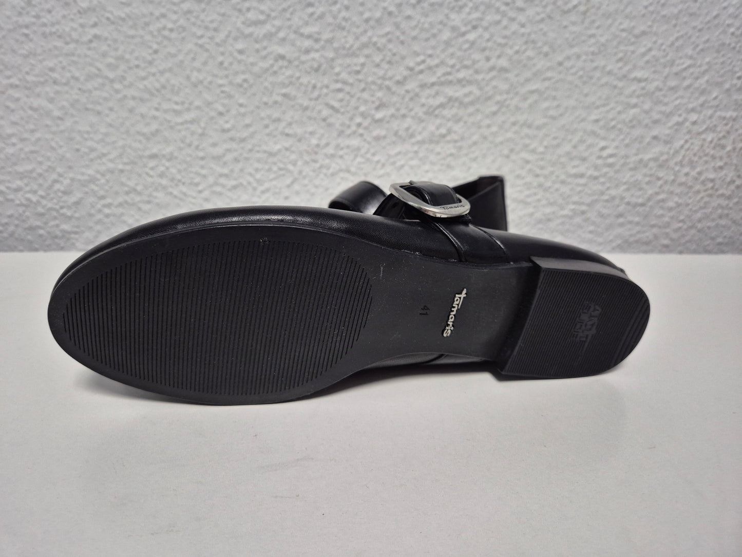 TAMARIS Ballerina, mit großer verstellbarer Schnalle schwarz Gr. 41