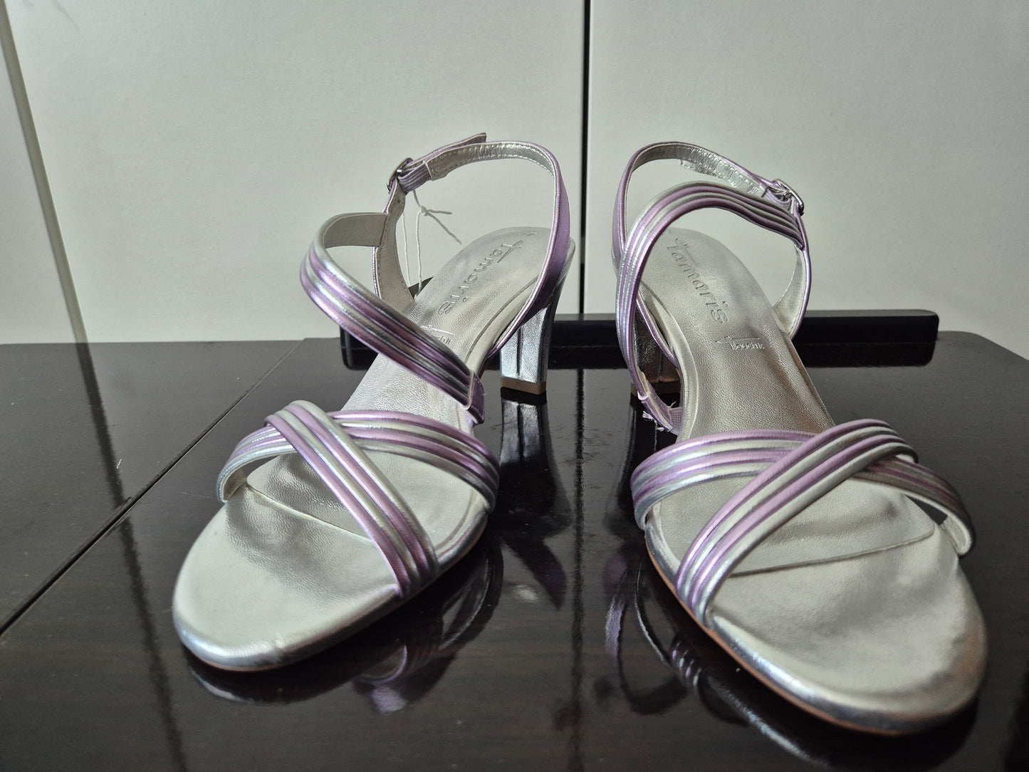Tamaris Sandalette flieder/silber Gr. 37