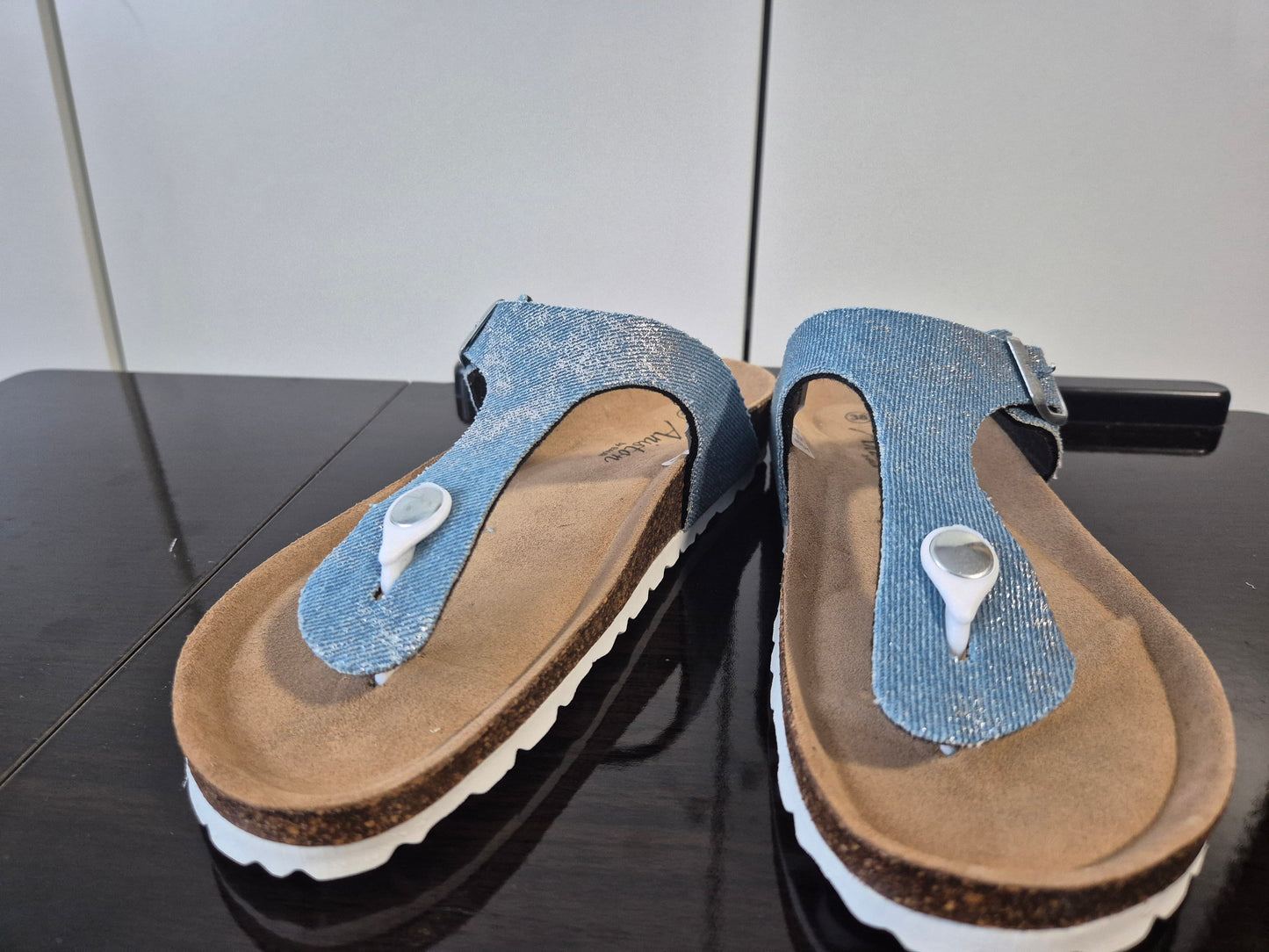 ANISTON SHOES Zehentrenner Sommerschuh metallic Gr. 38