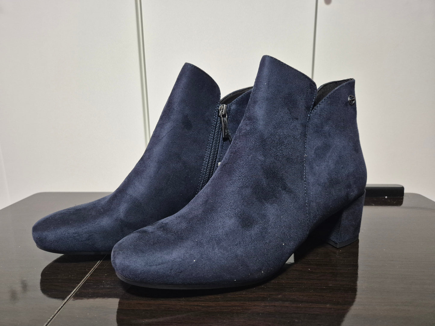 Tamaris Cika Stiefelette Ankleboots mit Blockabsatz blau Gr. 39