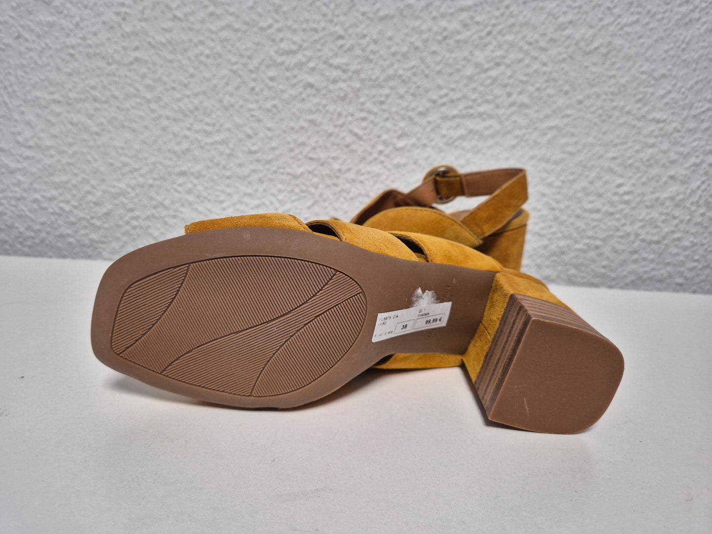 Alpe Damen Sandale, braun-gelb, Gr. 38
