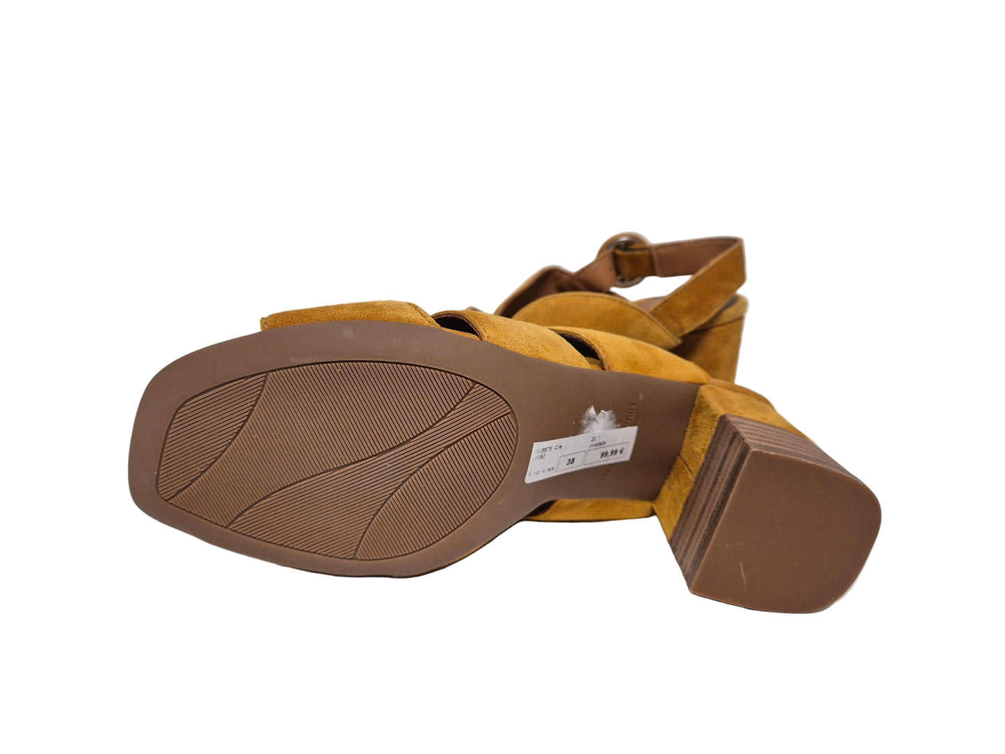 Alpe Damen Sandale, braun-gelb, Gr. 38