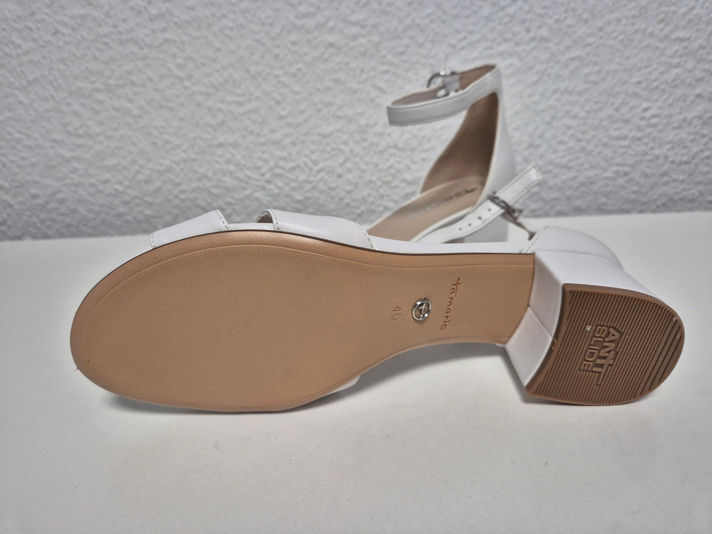 TAMARIS Sandalette Blockabsatz, Abendschuh, Hochzeitsschuh, weiß, Gr. 40