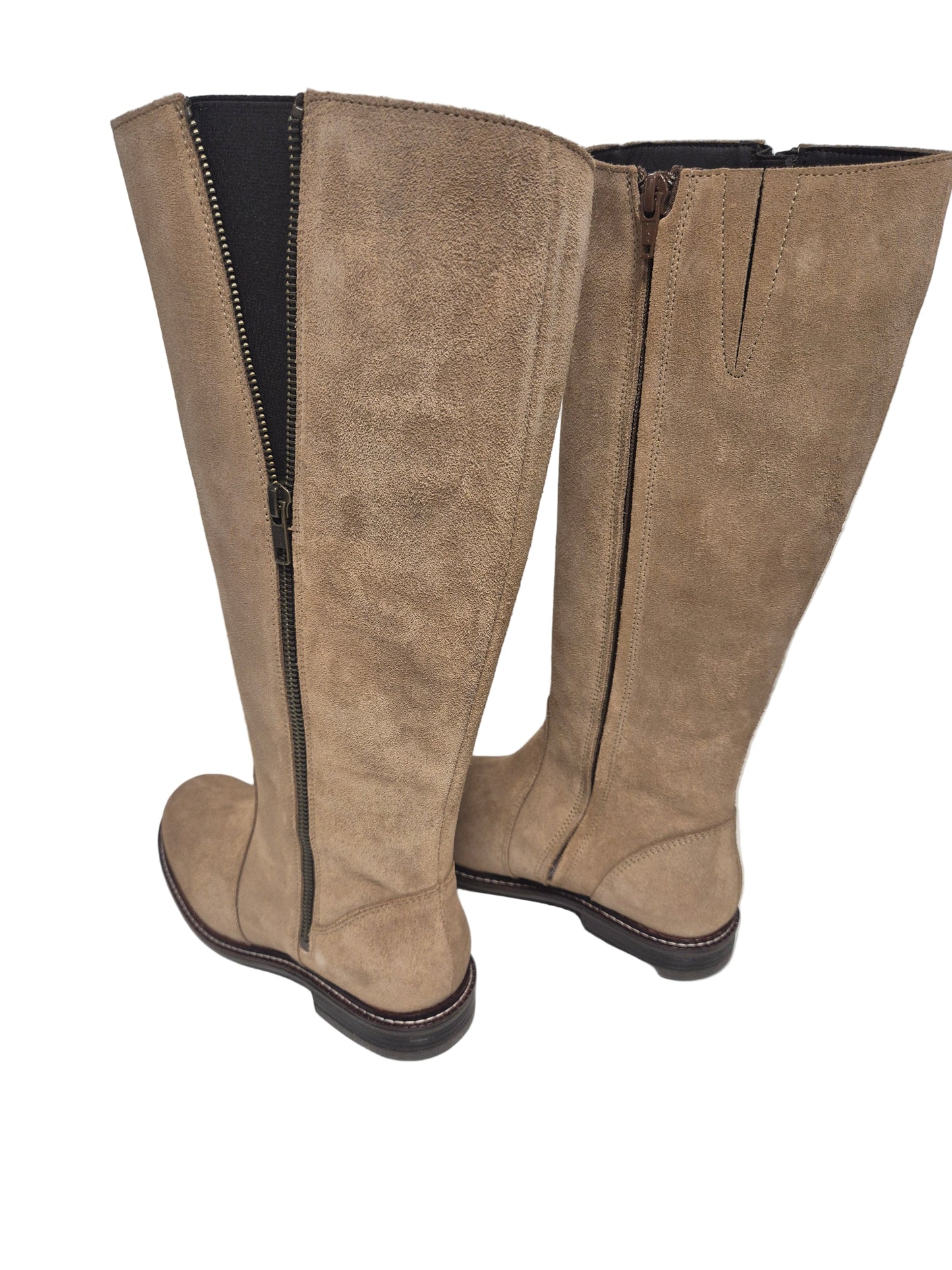 Heine Wadenhohe Stiefel aus Leder, sand, Gr. 37