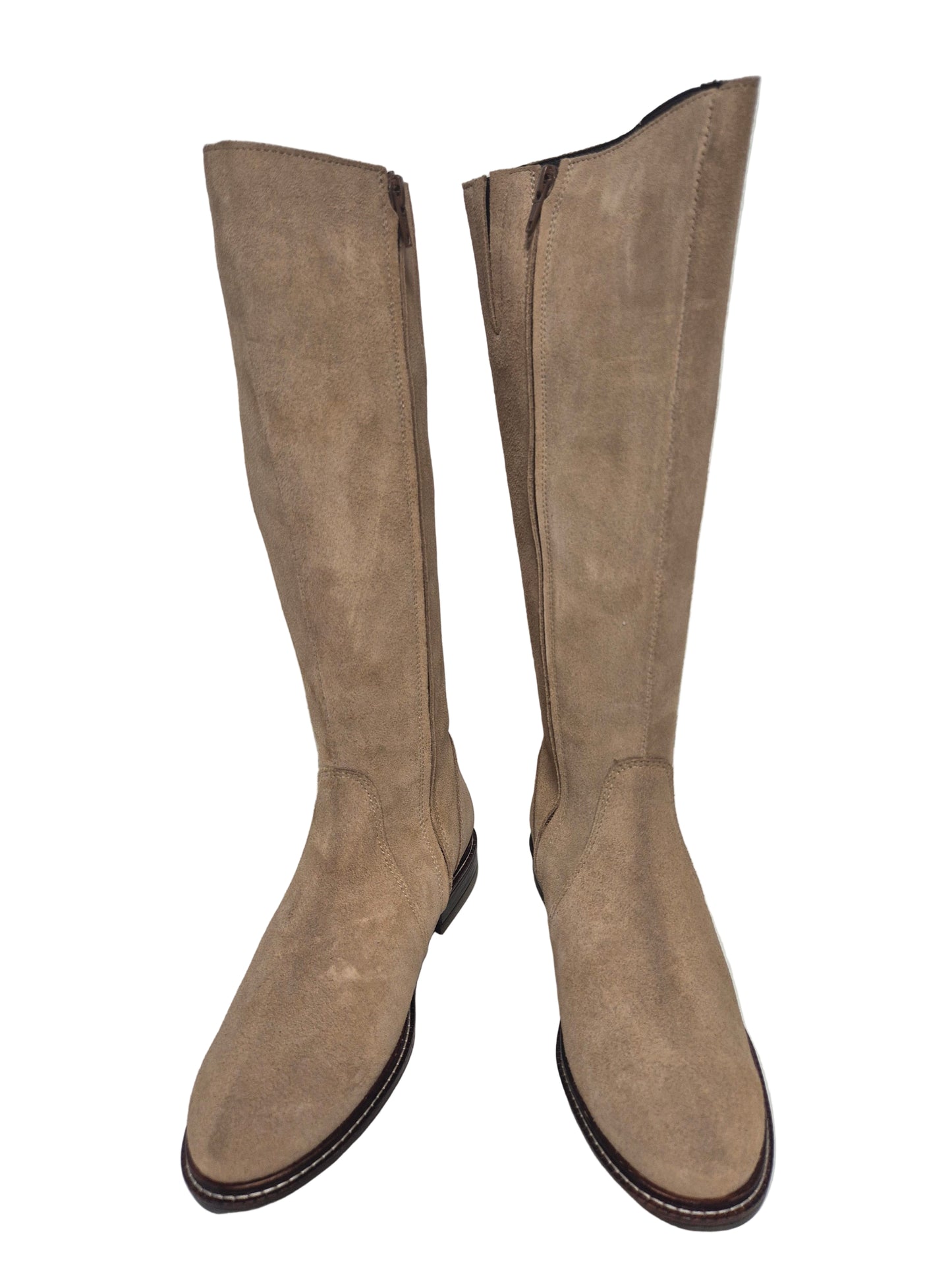 Heine Wadenhohe Stiefel aus Leder, sand, Gr. 37