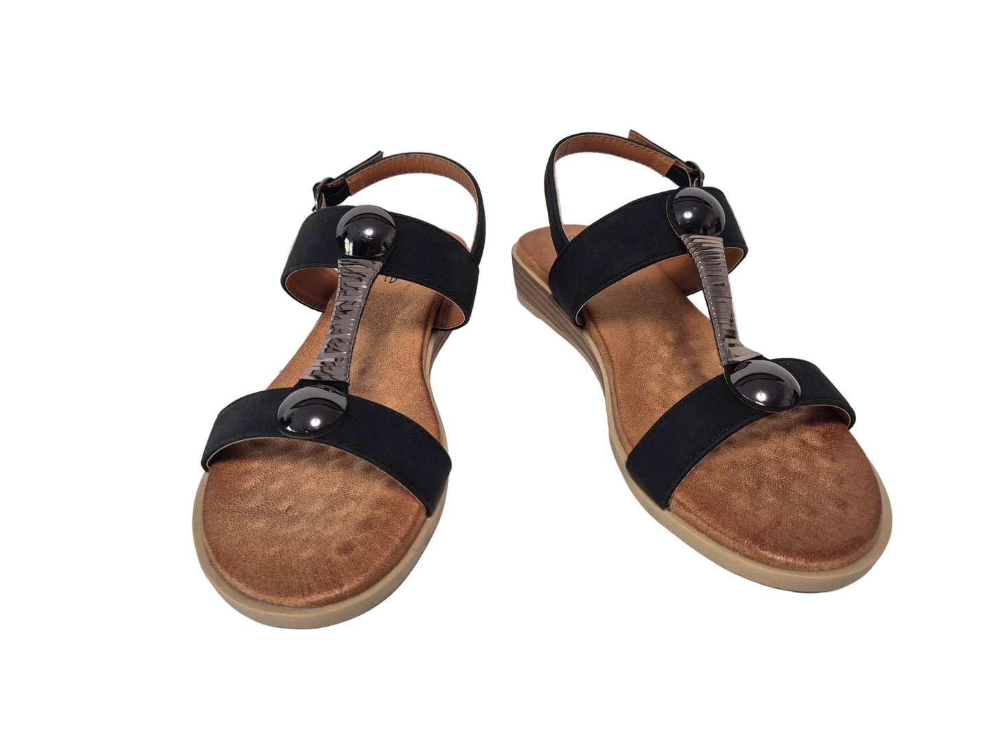 Heine Sandale Keilabsatz, schwarz, Gr. 37