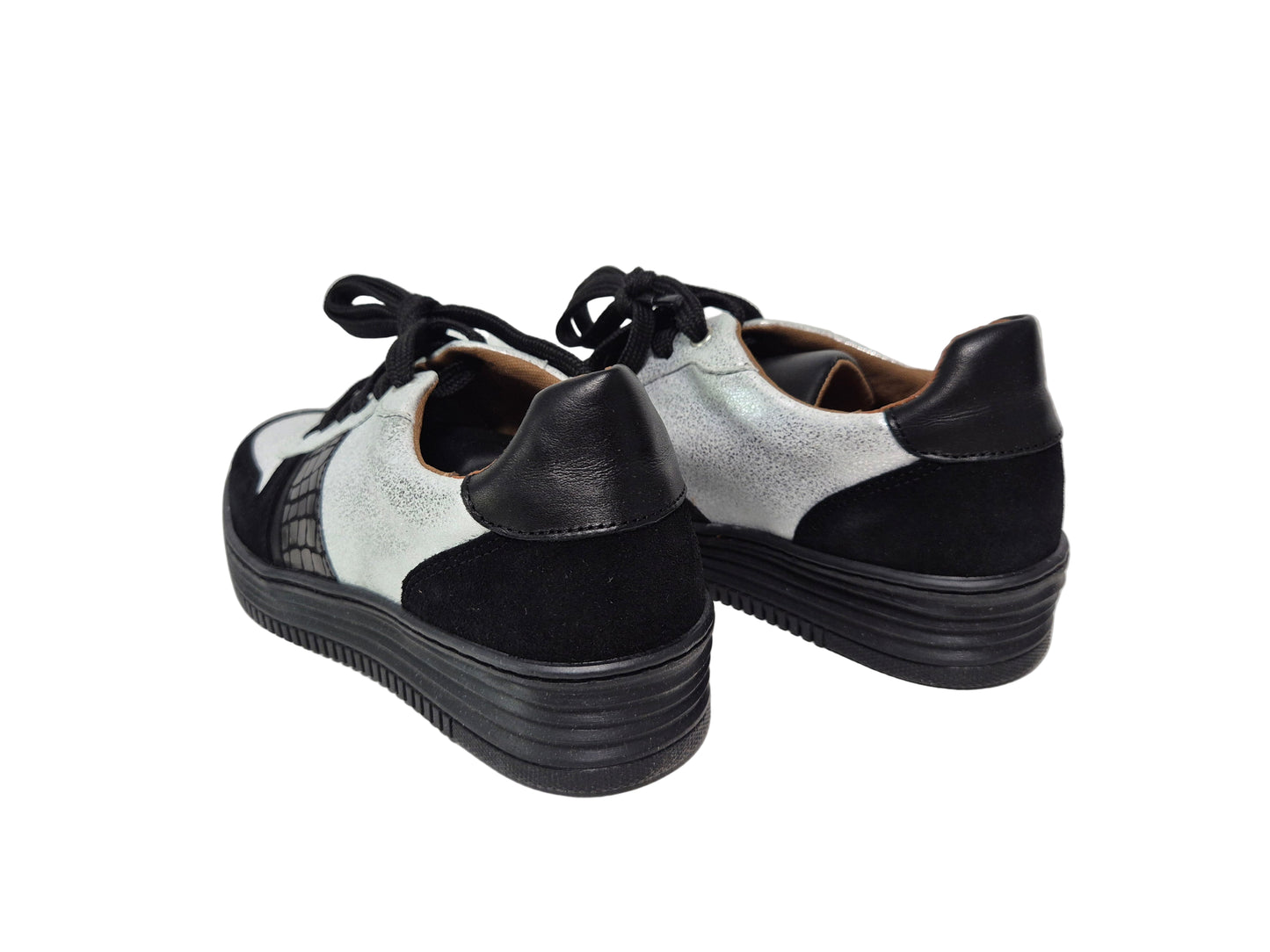 Heine Sneaker Freizeitschuh, schwarz-silber, Gr. 35