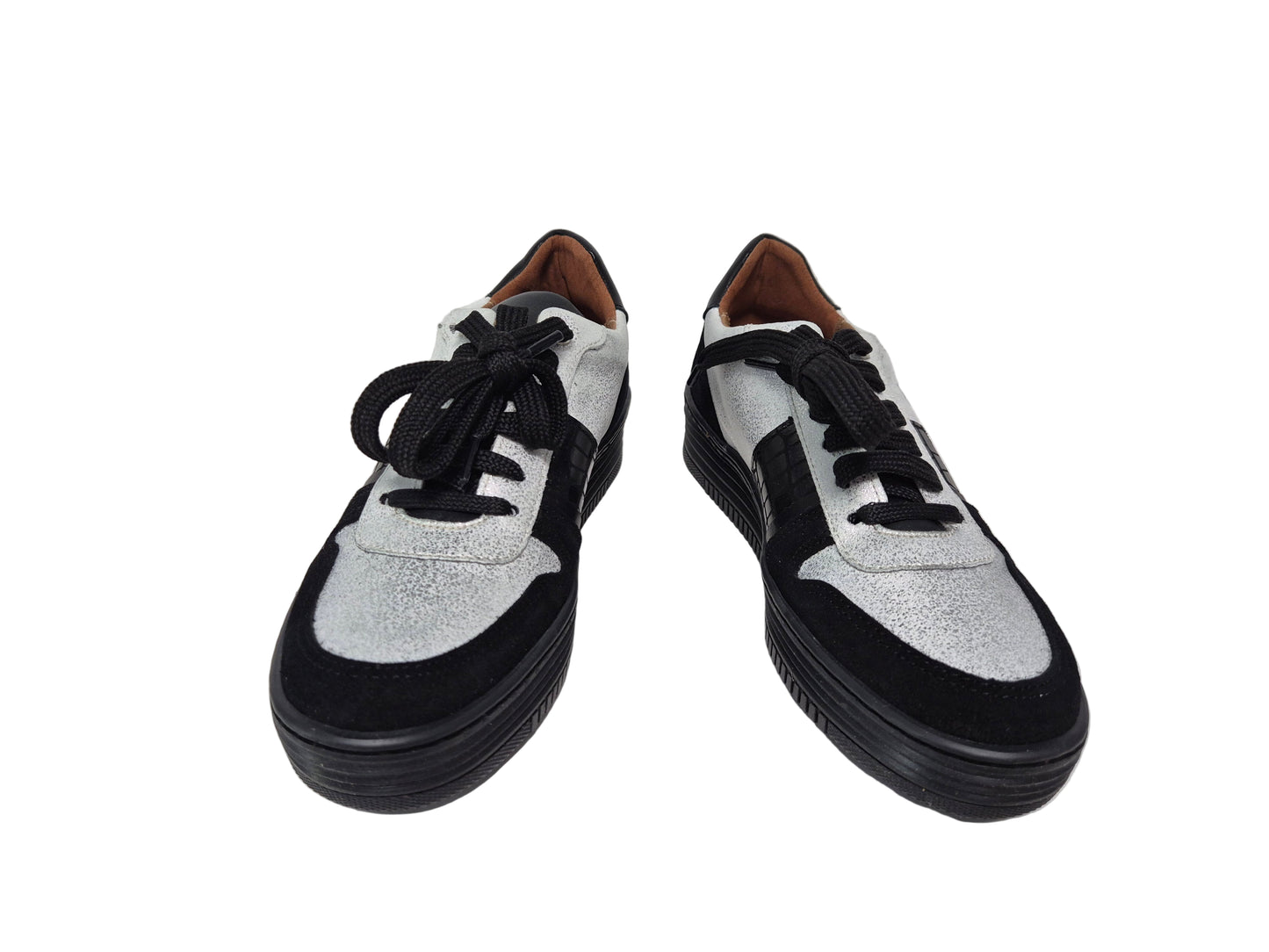 Heine Sneaker Freizeitschuh, schwarz-silber, Gr. 35