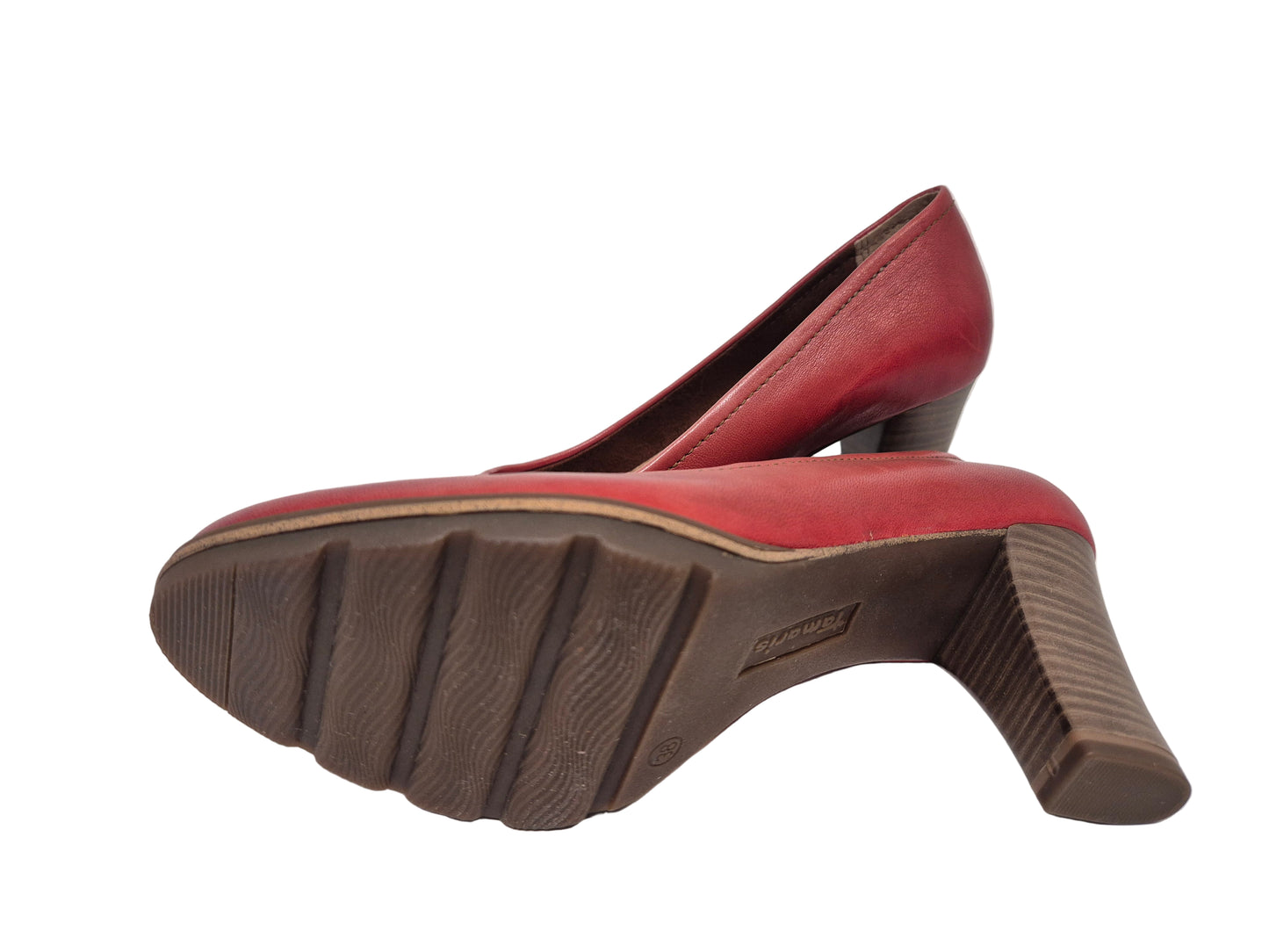 Tamaris Pumps mit Trichterabsatz, rot, Gr. 38