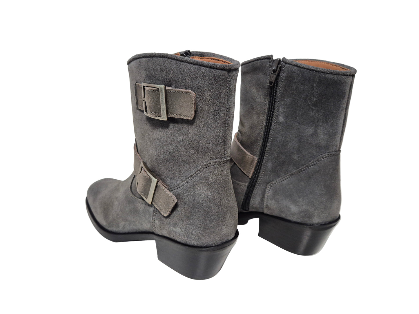 Heine Stiefeletten aus Veloursleder, grau, Gr. 38