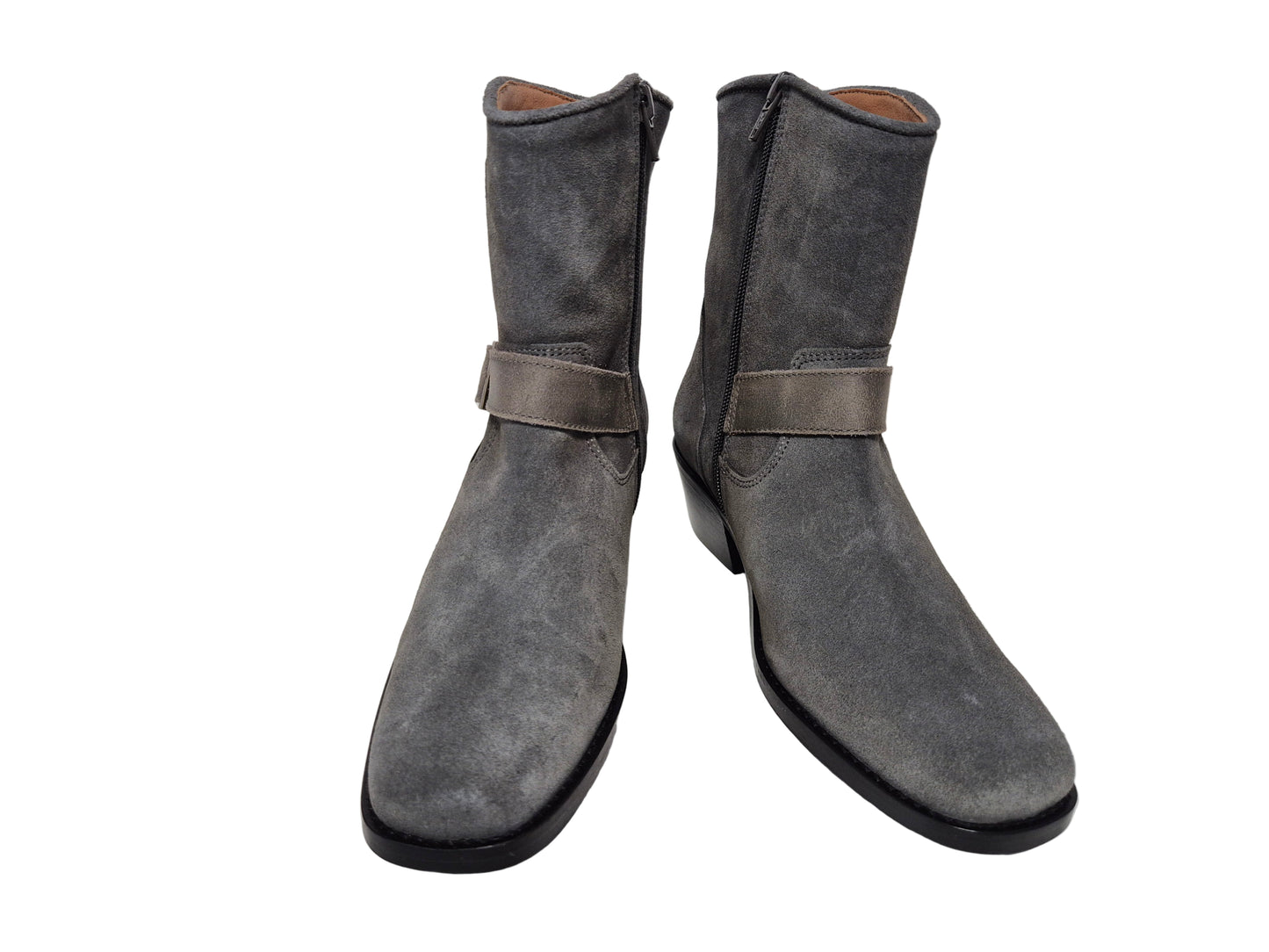 Heine Stiefeletten aus Veloursleder, grau, Gr. 38