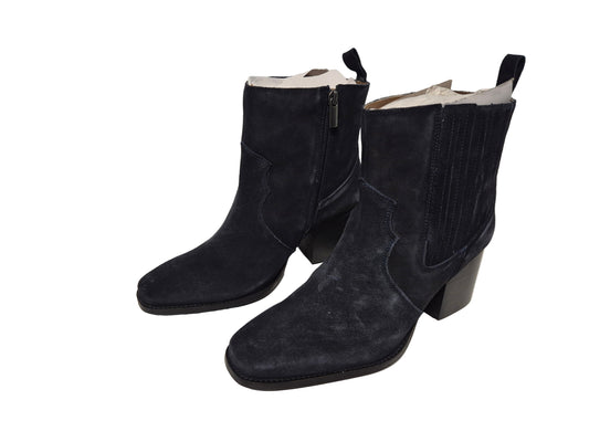 sheego by Joe Browns Stiefelette Leder Blockabsatz, marine, Gr. 41