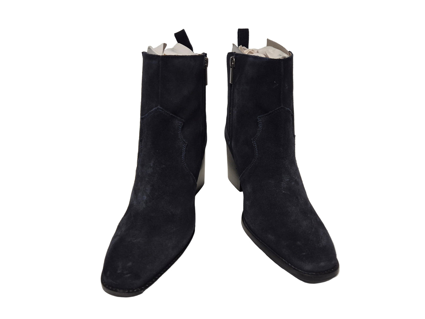 sheego by Joe Browns Stiefelette Leder Blockabsatz, marine, Gr. 41